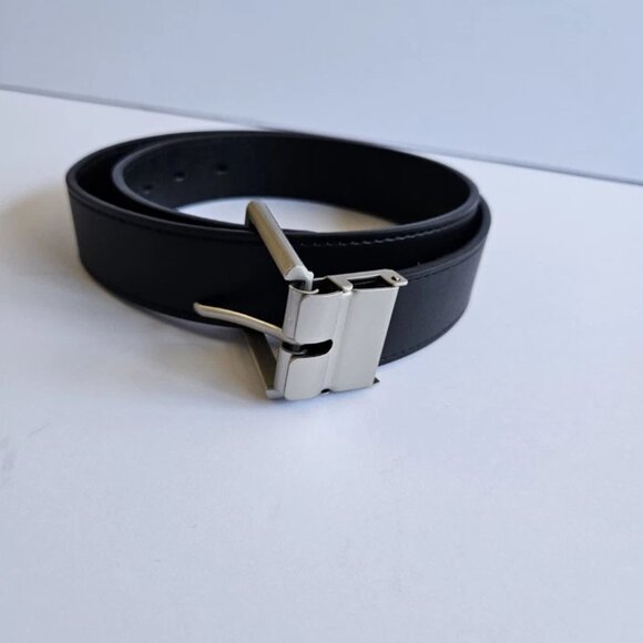 COBE Black Leather Belt – Classic Style with Silver Buckle – Size 32” - Picture 2 of 7